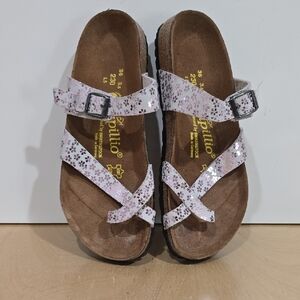 🪻Papillio Kids White & Pink Floral Buckle Sandals